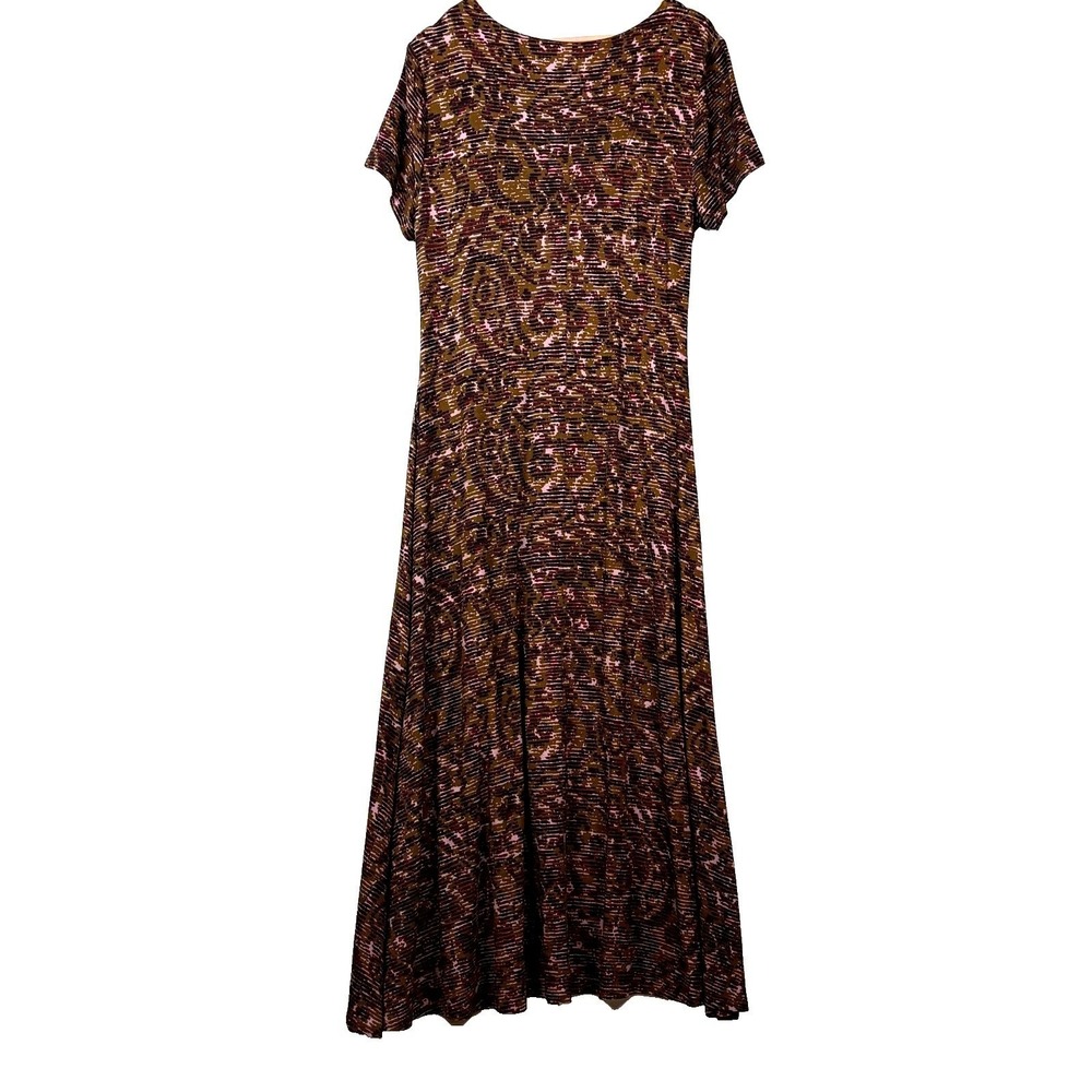 Soft Surroundings Joanna Short Sleeve Faux Wrap Jersey Maxi Dress XL Artsy Boho - Picture 8 of 16